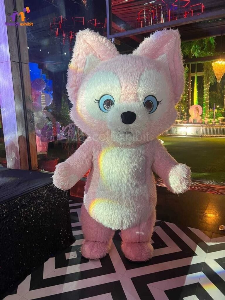 Pink Fox Mascot for Kid Birthday Party