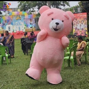 Pink Fluffy Teddy Bear Mascot for Party