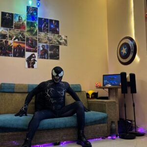 black spiderman character for wedding and kids party
