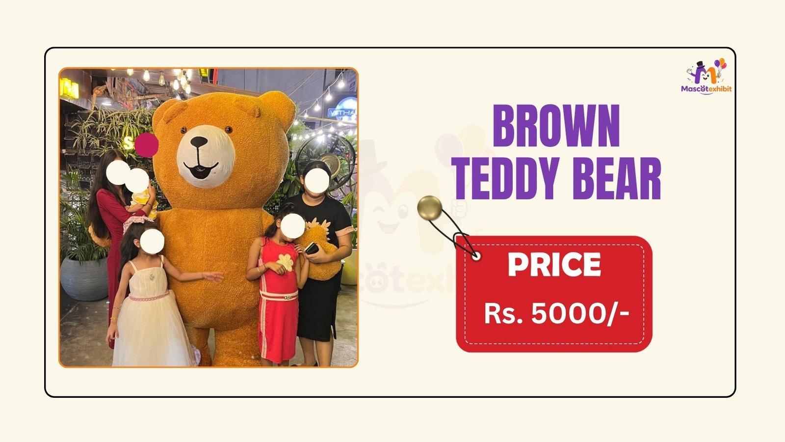 Brown Teddy Bear Live Character in Mumbai – Make Every Celebration Magical